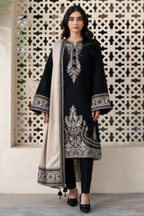 3 PC EMBROIDERED DHANAK SUIT - AB74