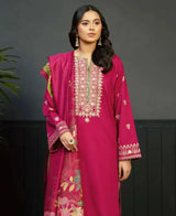 3 PC EMBROIDERED DHANAK SUIT - AB73