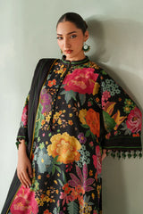 Elegant Digital Printed Khaddar Shirt & Trouser Set with Embroidered Organza