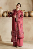 AB-035:Premium Dhanak Embroidered 3-Piece Unstitched Suit with Twill Shawl