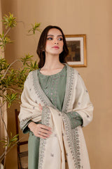 3 PC - EMBROIDERED DHANAK SUIT-AB171