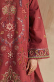 AB-035:Premium Dhanak Embroidered 3-Piece Unstitched Suit with Twill Shawl