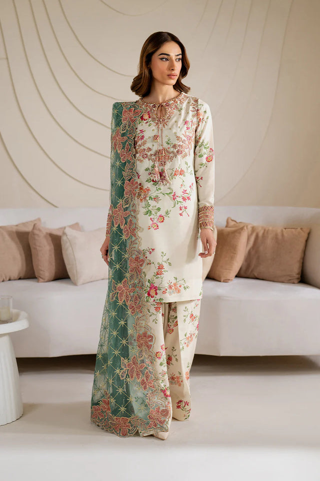 Luxury Printed Silk 3 Piece Suit for Women