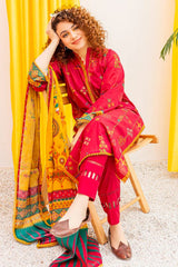 Khaddar 3PC Suit with Wool Shawl – Elegant & Comfortable