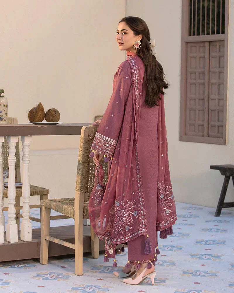 3 PC EMBROIDERED DHANAK SUIT - AB73