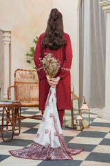 3PC Unstitched Embroidered Shirt, AB37