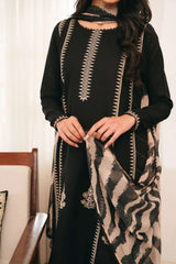 3 PC - EMBROIDERED DHANAK SUIT-AB1556