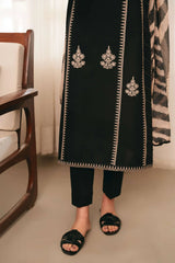 3 PC - EMBROIDERED DHANAK SUIT-AB1556