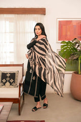 3 PC - EMBROIDERED DHANAK SUIT-AB1556