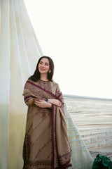 3 PC - EMBROIDERED DHANAK SUIT-AB145