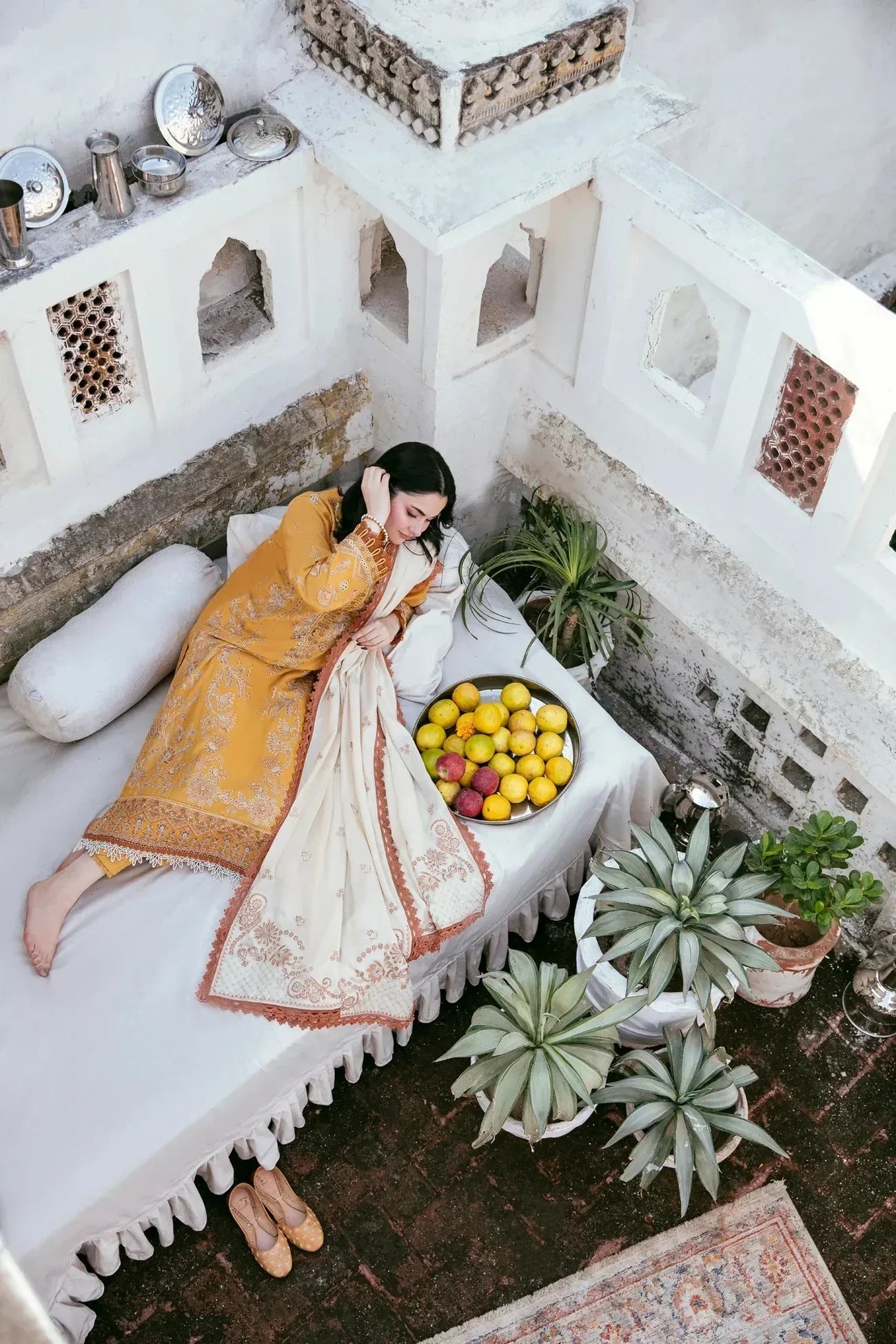 3 PC - EMBROIDERED DHANAK SUIT-AB167