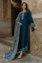 3 PC - EMBROIDERED DHANAK SUIT-AB163