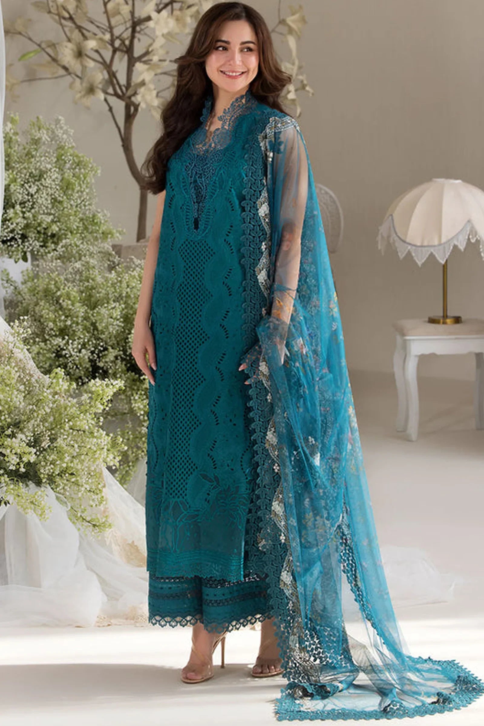 3 PC - EMBROIDERED DHANAK SUIT-AB173