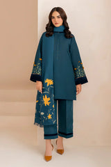 3 PC - EMBROIDERED DHANAK SUIT-AB169