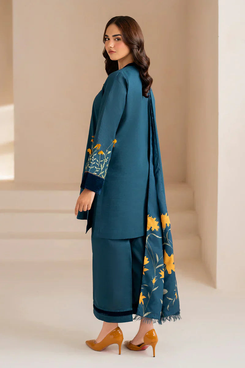 3 PC - EMBROIDERED DHANAK SUIT-AB169