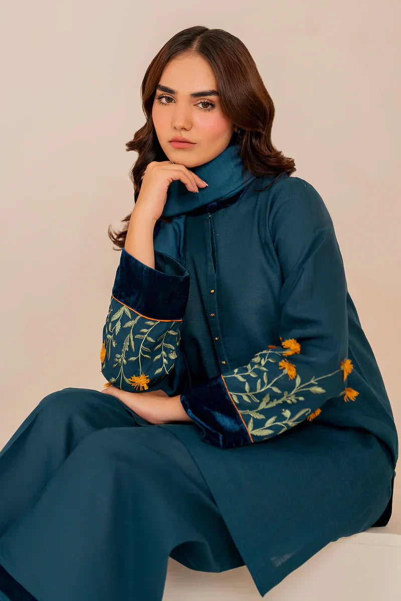 3 PC - EMBROIDERED DHANAK SUIT-AB169