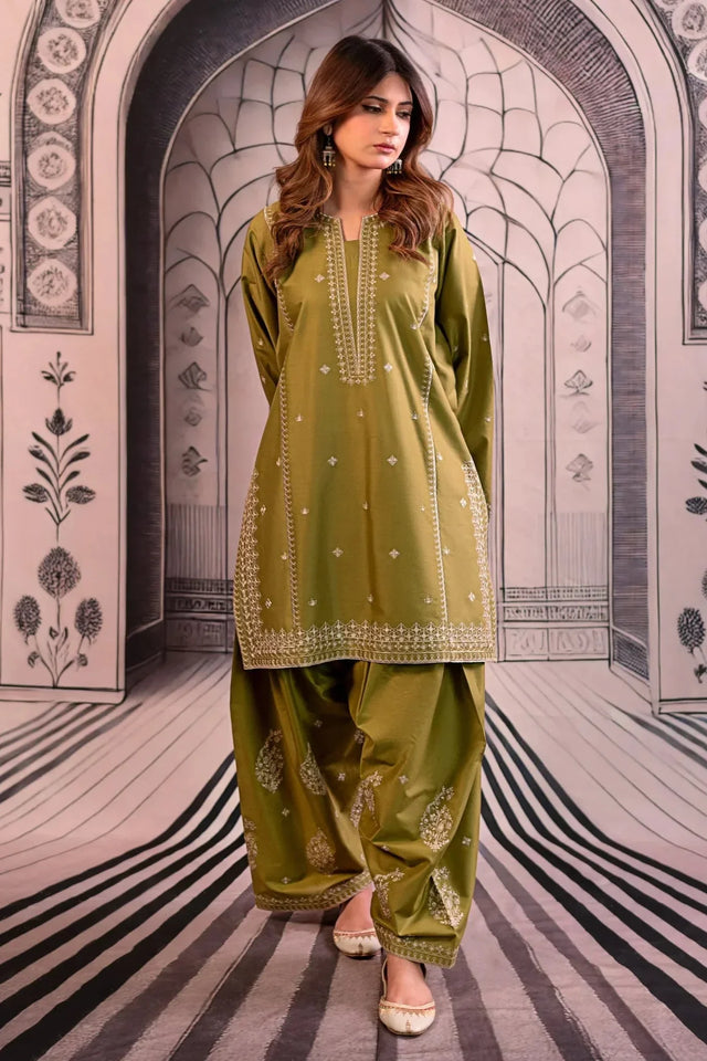 3PC Dhanak Suit – Stylish & Elegant Ensemble