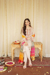 3PC Unstitched   Embroidered Suit-AB36