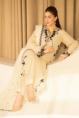 3 PC - EMBROIDERED DHANAK SUIT-AB153