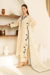 3 PC - EMBROIDERED DHANAK SUIT-AB153
