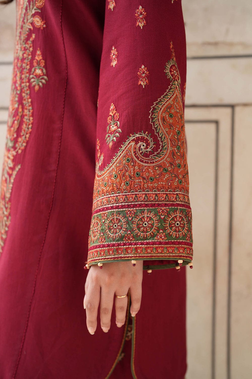 3 PC - EMBROIDERED DHANAK SUIT-AB158