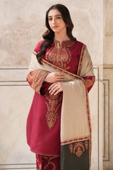 3 PC - EMBROIDERED DHANAK SUIT-AB158