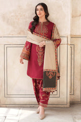 3 PC - EMBROIDERED DHANAK SUIT-AB158