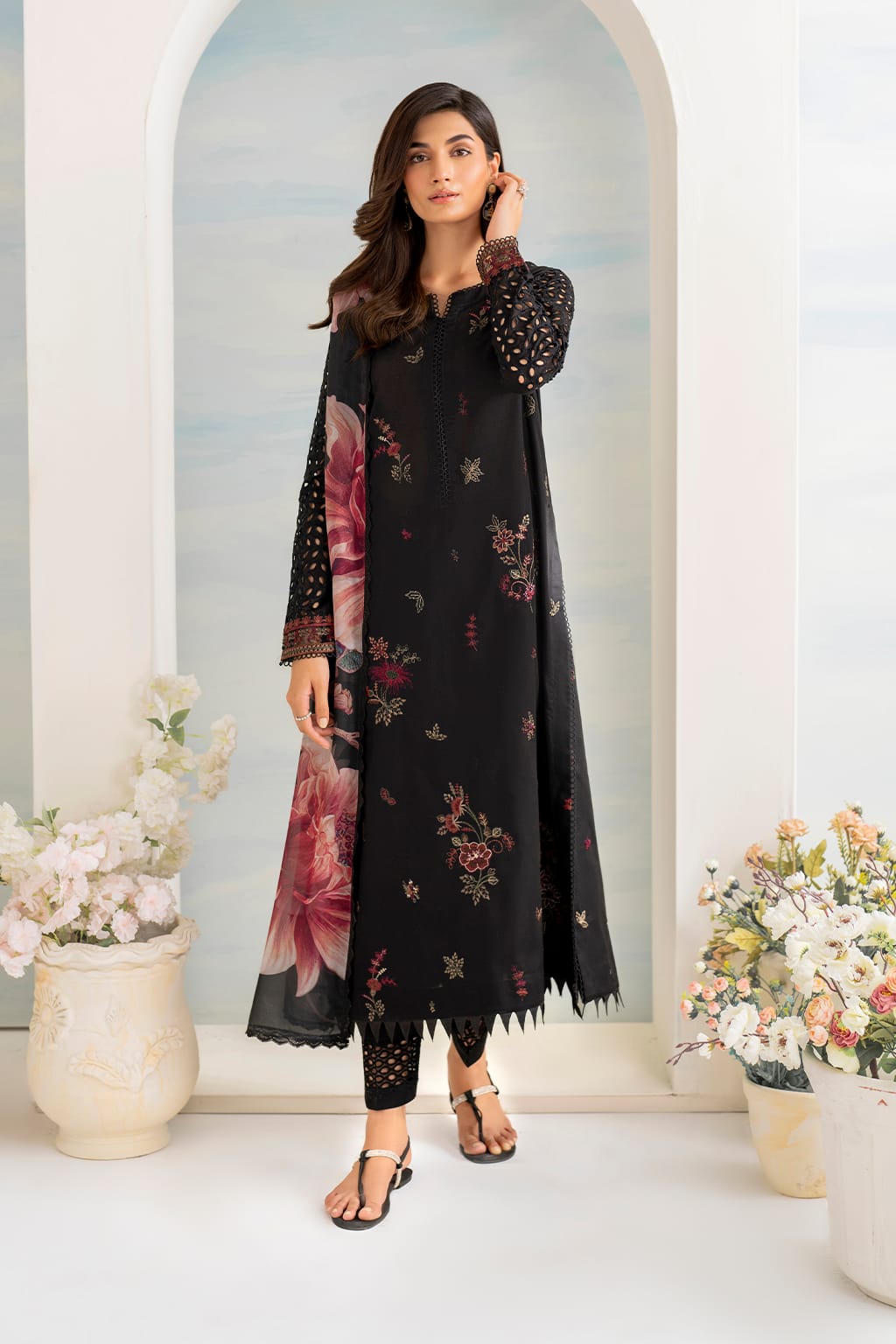 3PC Embroidery Suit Lawn-HH09