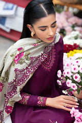 3PC Unstitched Embroidery Suit-HH17