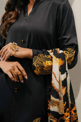 3PC Unstitched Embroidery Suit-HH21