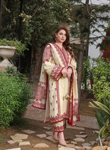 3 PC - EMBROIDERED DHANAK SUIT-AB150