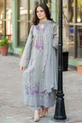 3 PC - EMBROIDERED DHANAK SUIT-AB162