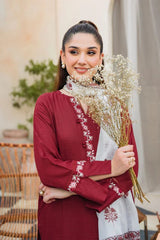 3PC Unstitched Embroidered Shirt, AB37